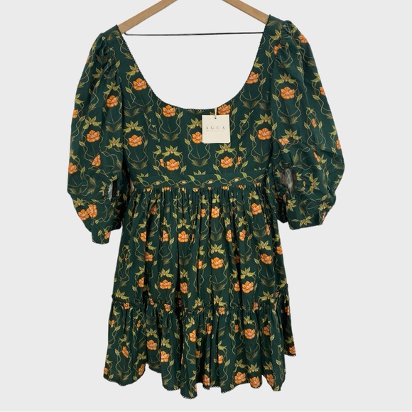 Agua by Agua Bendita NWT Green Floral Delirio Esotérico Dress Size Medium - Picture 3 of 12